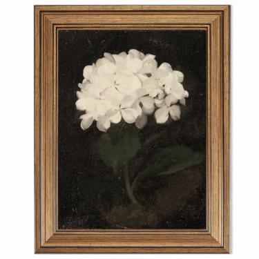 Imagem de Arte de parede vintage emoldurada em ouro para sala de estar, pintura de flores, impressão em tela, decoração de prateleira para cozinha, arte de parede de quarto estética, presentes de Natal para