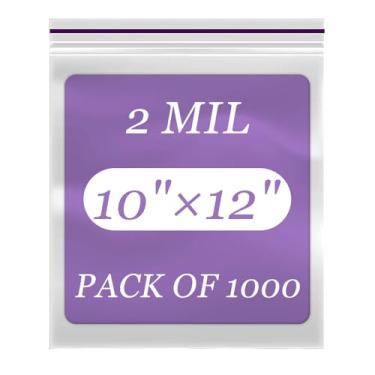 Imagem de Sacos transparentes com zíper de 25,4 x 30,5 cm, pacote de 1000 sacos plásticos resseláveis, duráveis, ideais para armazenamento de alimentos, freezer, lanches, despensa, joias, turismo, embalagem