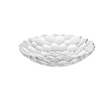 Imagem de Fruteira Prato decorativo de frutas feito de vidro, prato de lanche doméstico, prato de doces, prato de frutas Decoração de mesa(Clear,Grande)