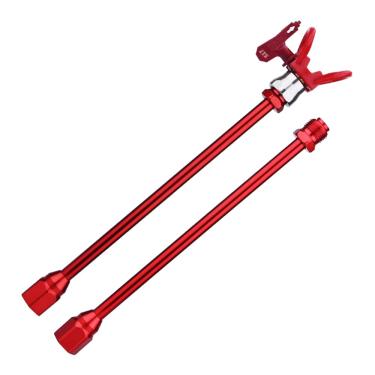 Imagem de JXZSJ Jzxsj 2 Peças De Haste Extensão Pulverização 12" (30 Cm) + Bico 517 Capa Protetora Ponta Reposição G7/8-14 Para Pistola Airless. (Varinha Vermelha)