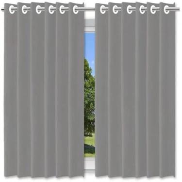 Imagem de Cortina escura para janela bloqueia luz, sala, design moderno,duravel,cinza, simples, leve.