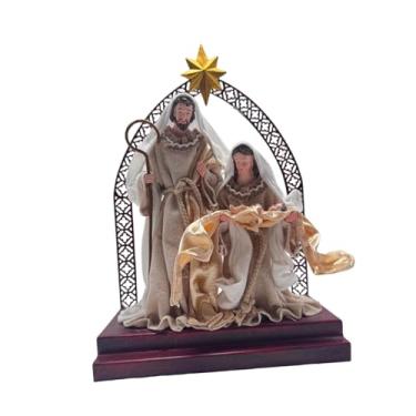 Imagem de Ｂｅｓｇａ Estátua de Presépio de Natal, Ornamento de Mesa, Estatueta Religiosa da Sagrada Família em Resina para Escritório, Lareira e Festas, Style B