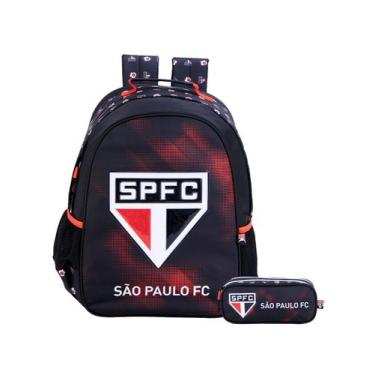 Imagem de Kit São Paulo Time Mochila Costas + Estojo Duplo Original - Xeryus
