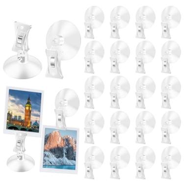 Imagem de Clipe de ventosa de 24 peças, suporte universal reutilizável de ventosa redondo, suporte de clipe de ventosa de vidro, ferramenta de alimentação de aquário de plástico transparente para publicidade em