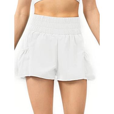 Imagem de CIADAZ Shorts de corrida feminino 2 em 1 com bolsos cós largo cobertura camada forro shorts esportivos para treino de fitness ciclismo academia atlética casa roupas esportivas 1 peça