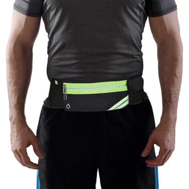 Imagem de Pochete fina para corrida, bolsa de cintura, bolsa reflexiva para caminhadas, ciclismo, treino, academia (preto)