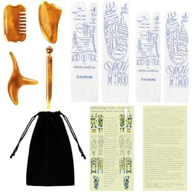 Imagem de Meias de reflexologia com 4 ferramentas de massagem de acupressão, 2 pares de meias de reflexologia com ponto gatilho de acupressão Chiro, alívio de dor nos pés, altamente elásticas, alívio de cansaço