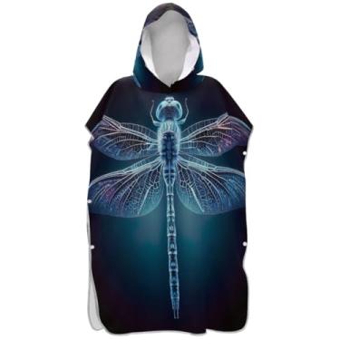 Imagem de Joisal Fantastic Dragonfly Surf Poncho Trocador para Adul Absorvente Masculino Poncho com Capuz Toalha de Banho com Capuz