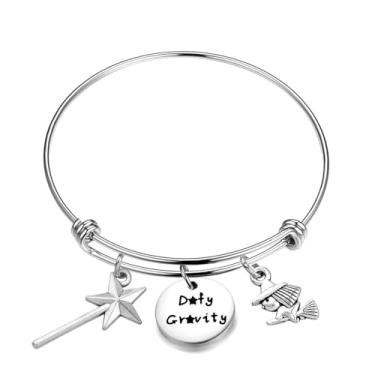 Imagem de BNQL Pulseira com tema musical chaveiro colar joias amizade presentes (pulseira de prata), 12mm*50mm, Metal