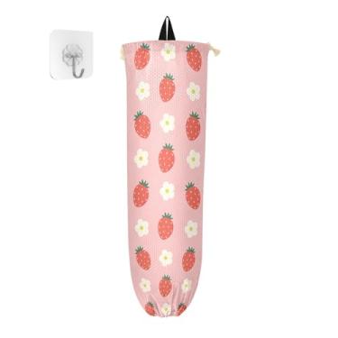 Imagem de GAIGEO Organizador de sacolas de compras para parede Summer Berries, suporte de saco de plástico, suporte de saco de plástico para armário