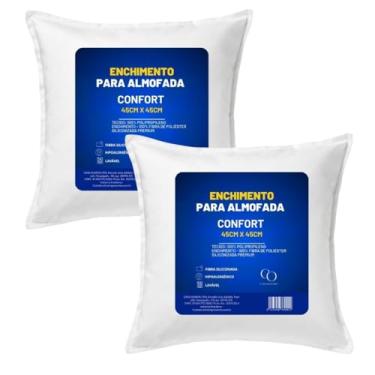 Imagem de Almofadas Decorativas Para Sofá Cheias Kit 2 4 6 10 Unidades Fibra Siliconada Tamanho 45x45(2)