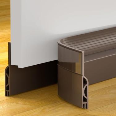 Imagem de Vedador de Porta, Rodo Veda Porta, Fita Isolante para Pé de Porta, Preenchedor de Fresta, Antivento e Antirruído, Tampa para Pé (1m) (Marrom, L (2m))