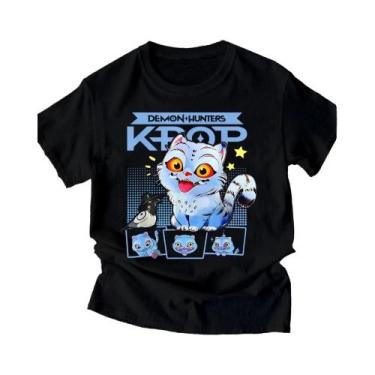 Imagem de Camiseta Feminina De Verão Kpop Demon Hunter Com Estampa De Tigre, Gol