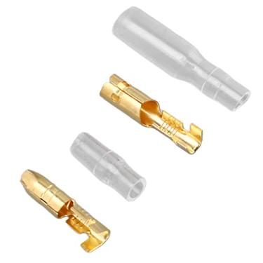 Imagem de Cryfokt 200 Unidades de Conectores Terminais Prensados ​​a Frio de Latão Duráveis ​​para Máquinas, Energia Elétrica, Eletrodomésticos, Com Bainha de PVC Terminal de Extremidade Macho Fêmea à Prova