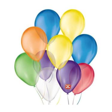 Imagem de Balão São Roque Nº7 Liso 50un - Preto, Rosa Pink, Verde, Vermelho ou S