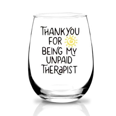 Imagem de LUKGOSHP Presentes de aniversário de melhor amiga para mulheres, presente de Natal para amigas, professoras, irmãs, melhores amigas, presentes de amizade, Thank You for Being My Therapist, taça de