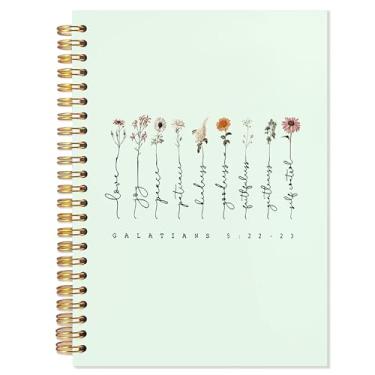 Imagem de YTRGI Caderno de diário cristão rosa, caderno bíblico Jeremias 29:11 para anotações, diários de escritura para escrever, diário de oração para mulheres, caderno espiral religioso moderno 14 x 21 cm