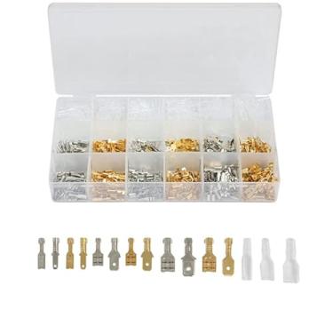 Imagem de Terminais de crimpagem machos fêmeas 540 peças 2,8/4,8/6,3 mm conectores de extremidade de fio de pá elétrica, terminais de crimpagem de emenda de cabo, kit de terminais