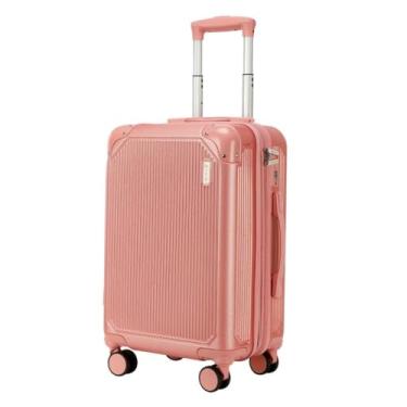 Imagem de Mala de Bordo 10kg Pequena ABS 20 Pol com Cadeado Rodas Duplas 360° Bagagem de Mão (Rosa)