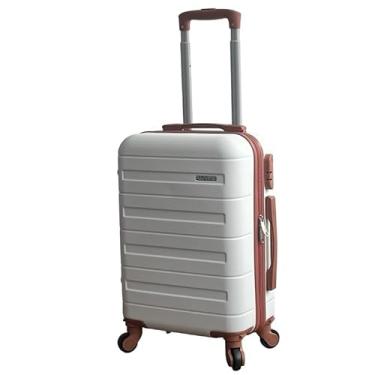 Imagem de Mala de Bordo ABS 10kg 17” a 21” Polegadas Mala de Viagem com Rodinhas 360° Cadeado Código (Branco-18”(9KG) Modelo-W)