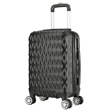 Imagem de Mala de Viagem Bordo 10kg ABS com Zíper Expansível, Rodinhas 360°, Mala de Mão Padrão ANAC(PRETO)
