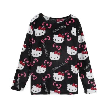 Imagem de Camisola De Inverno Feminina Hello Kitty Em Pelúcia, Pijama Kawaii Car