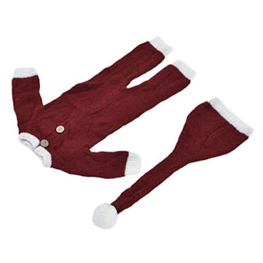 Imagem de ZJchao Conjunto de Adereços para Fotografia de bebê, Macacões Macios de Mohair e Chapéu para Recém-nascidos, Com Material Respirável, Adequado para Sessões de Fotos de Festas de (chapéu + macacão)