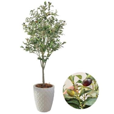 Imagem de Planta Folhagem Oliveira Artificial Com Vaso Completo Grande - Flor Im