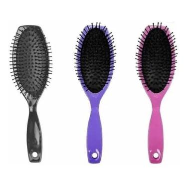Imagem de Escova de Cabelo Plastico Almofada Oval Color - Escobel Oval Colorida 