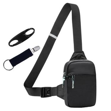 Imagem de Vpoofree Mini bolsa transversal masculina, bolsa de peito pequena, casual, moderna, impermeável, leve, crossover para celular, Bolsa tiracolo pequena-A, Moda clássica