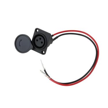 Imagem de eMagTech Tomada de porta de carregamento XLR de scooter de 3 posições de 2 fios compatível com Currie GT compatível com Schwinn