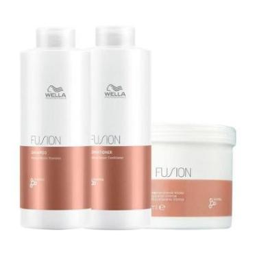 Imagem de Kit Wella Professionals Fusion Profissional - Shampoo e Condicionador e Máscara-Unissex
