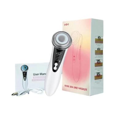 Imagem de Massageador Facial EMS 7 Em 1 Com Terapia De Luz LED, Vibração Induzid