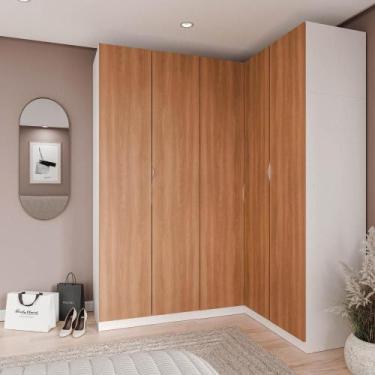 Imagem de Guarda Roupa Modulado de Canto 5 portas 3 Peças Hera CabeCasa MadeiraM