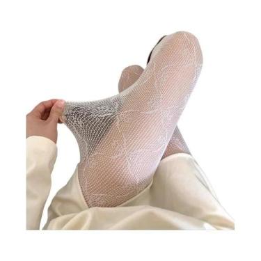 Imagem de Meias Clássicas Lolita Em Renda Preta E Branca, Meias Retro Com Detalh