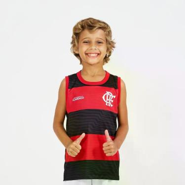 Imagem de Camisa Flamengo Infantil Regata Listrada Presença Oficial