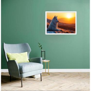 Imagem de Quadro Decorativo Husky Albino Sol - 50X70Cm