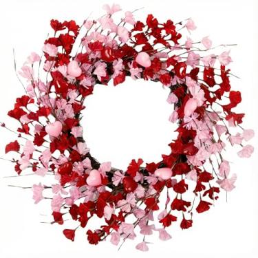 Imagem de Guirlanda de dia dos namorados para porta da frente, grinaldas florais artificiais para decoração romântica de férias em ambientes internos e externos (VFlower1)