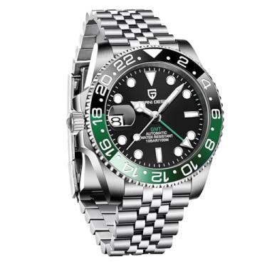 Imagem de Relógio masculino Pagani Design GMT 40 mm automático NH34 movimento bisel de cerâmica, fuso horário duplo, exibição de data, 100 m, à prova d'água, luminoso, esportivo, negócios, presentes para homens