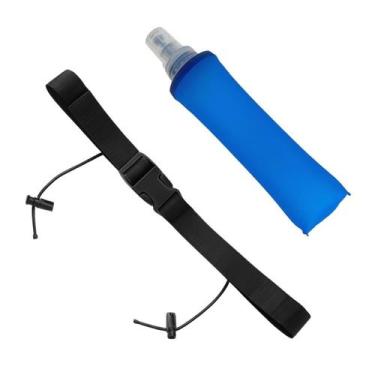 Imagem de Kit Garrafa Dobrável 500ml Soft Flash + Cinto Para Corrida