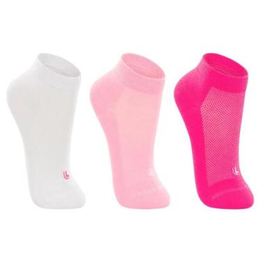 Imagem de Kit 3 Pares de Meias Infantil Menina Cano Curto Lupo, 30 a 36, Rosa