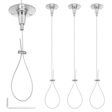 Imagem de MABCIRY 4 peças de suporte de teto para varão de armário, montagem de suporte de teto de aço inoxidável, suporte de tubo de guarda-roupa pesado para varões de cortina para casa