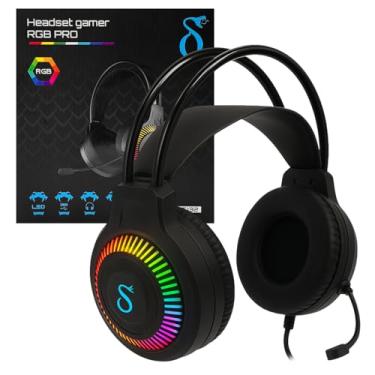 Imagem de Fone de Ouvido Headset Gamer RGB com Fio 3.5mm Conexão USB para Jogos - Design Leve e Confortável