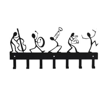 Imagem de x3anggyt5 Suporte de parede para porta-chaves de parede de 29 cm para parede, porta-chaves de orquestra sinfônica de metal, ganchos organizadores, gancho para parede, arte de ferro, ganchos para