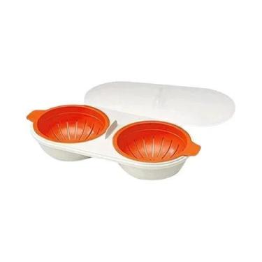 Imagem de Conjunto De Cozedor De Ovos Duplo Para Micro-ondas, 2 Copos, Utensílio