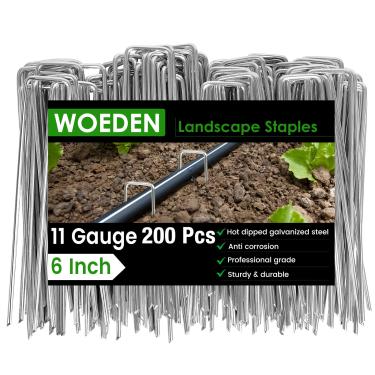 Imagem de Grampos de paisagem de aço galvanizado forte, pontas afiadas resistentes à ferrugem, estacas de plantas e jardins, âncoras de jardim ajustáveis, pinos de paisagismo de metal ao ar livre para gramado