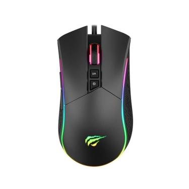 Imagem de Mouse Gamer Havit, RGB, 4800 DPI, 7 Botões, Preto - MS1001S-Unissex