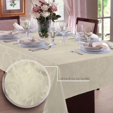 Imagem de Toalha de mesa Retangular em Jacquard 8 Lugares  Admirare, Champagne