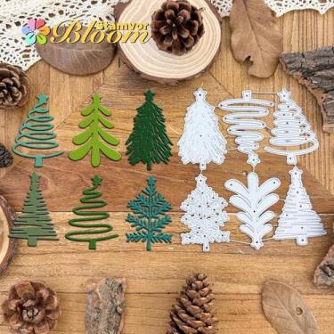 Imagem de Cortadores De Metal Para Scrapbooking: Árvores De Natal Com Estrelas -