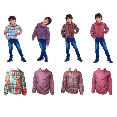 Imagem de Camisa Xadrez Infantil e Lenço Festa Junina Quadrilha Arraiá